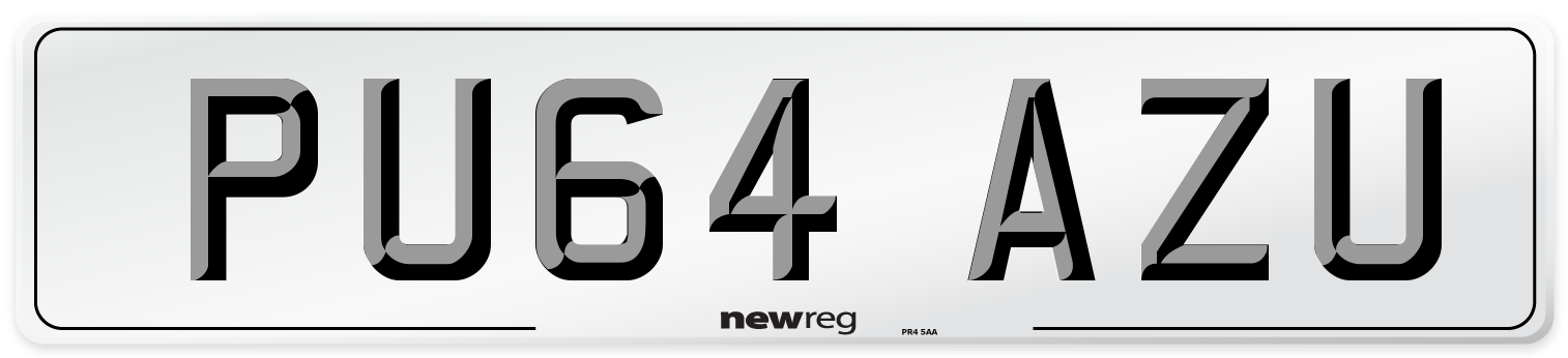 PU64 AZU Number Plate from New Reg